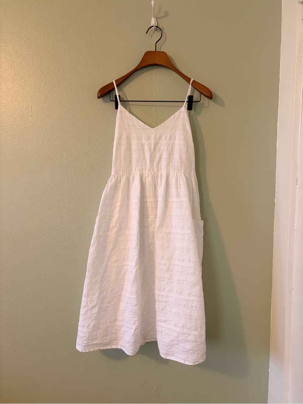 Mara Hoffman White Textured Spaghetti‑Strap Midi Dress